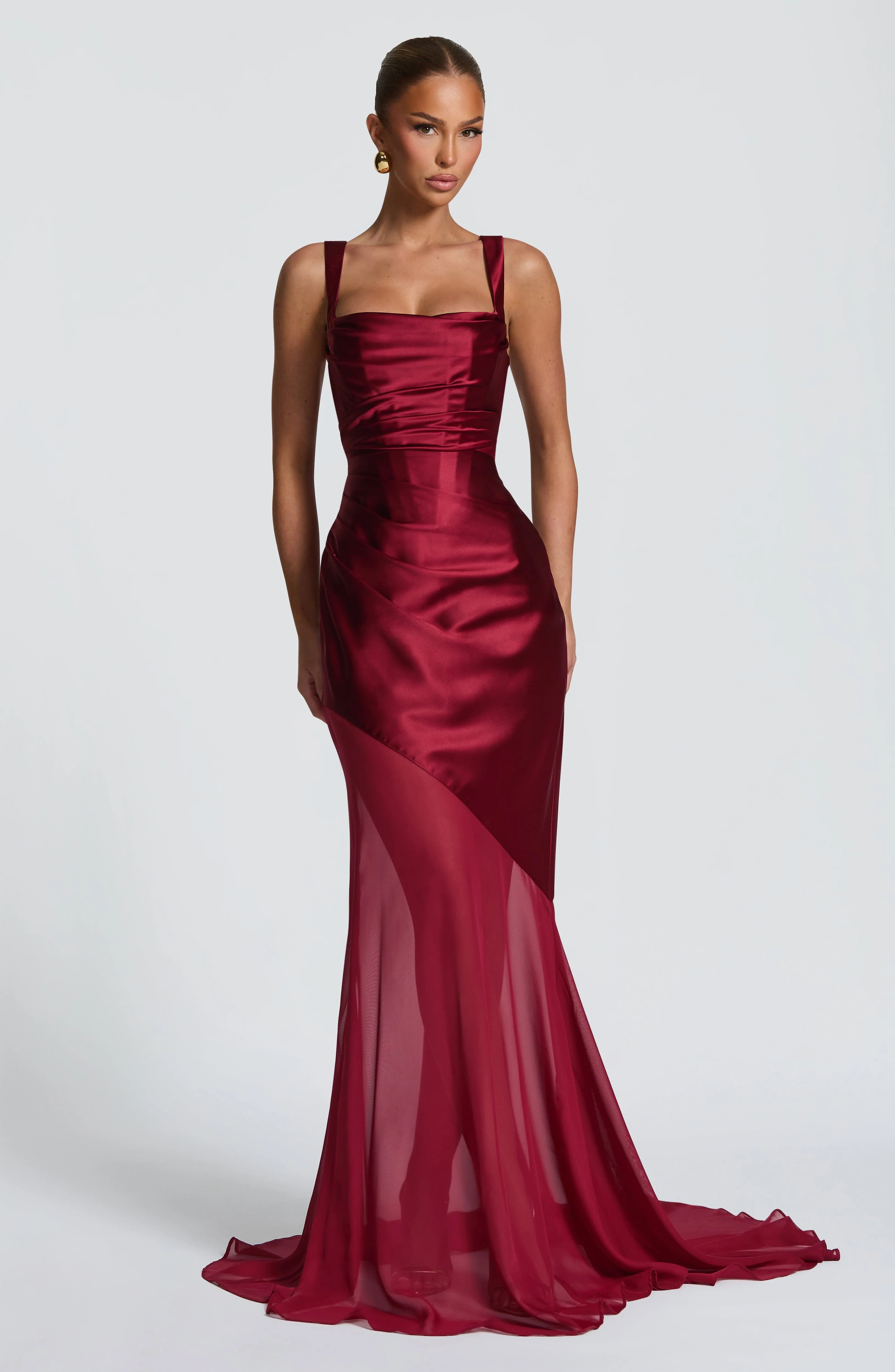 Eliza Gown - Burgundy | Babyboo (global)
