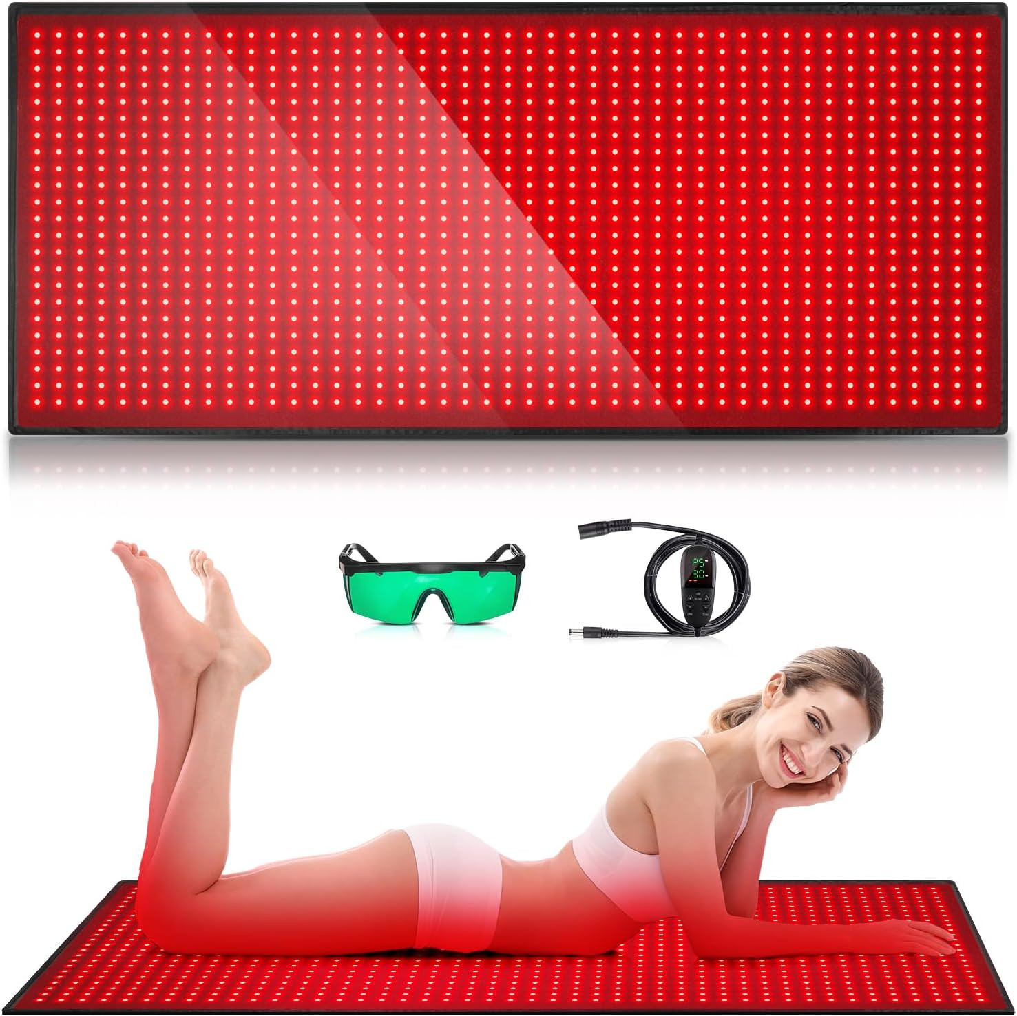 Red Light Therapy for Body, 660nm 850nm Infrared Light Therapy Pad, Wearable Wrap with Timer Remote Control for Back Shoulder Waist Knee, Infrared Light Device Home Use, 71'' x 31'' Large Area | Amazon (US)