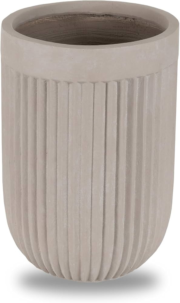 Ilyapa 16x22 inch Fluted Extra Large Modern Concrete Outdoor Planter, Large Indoor Plant Pot with... | Amazon (US)