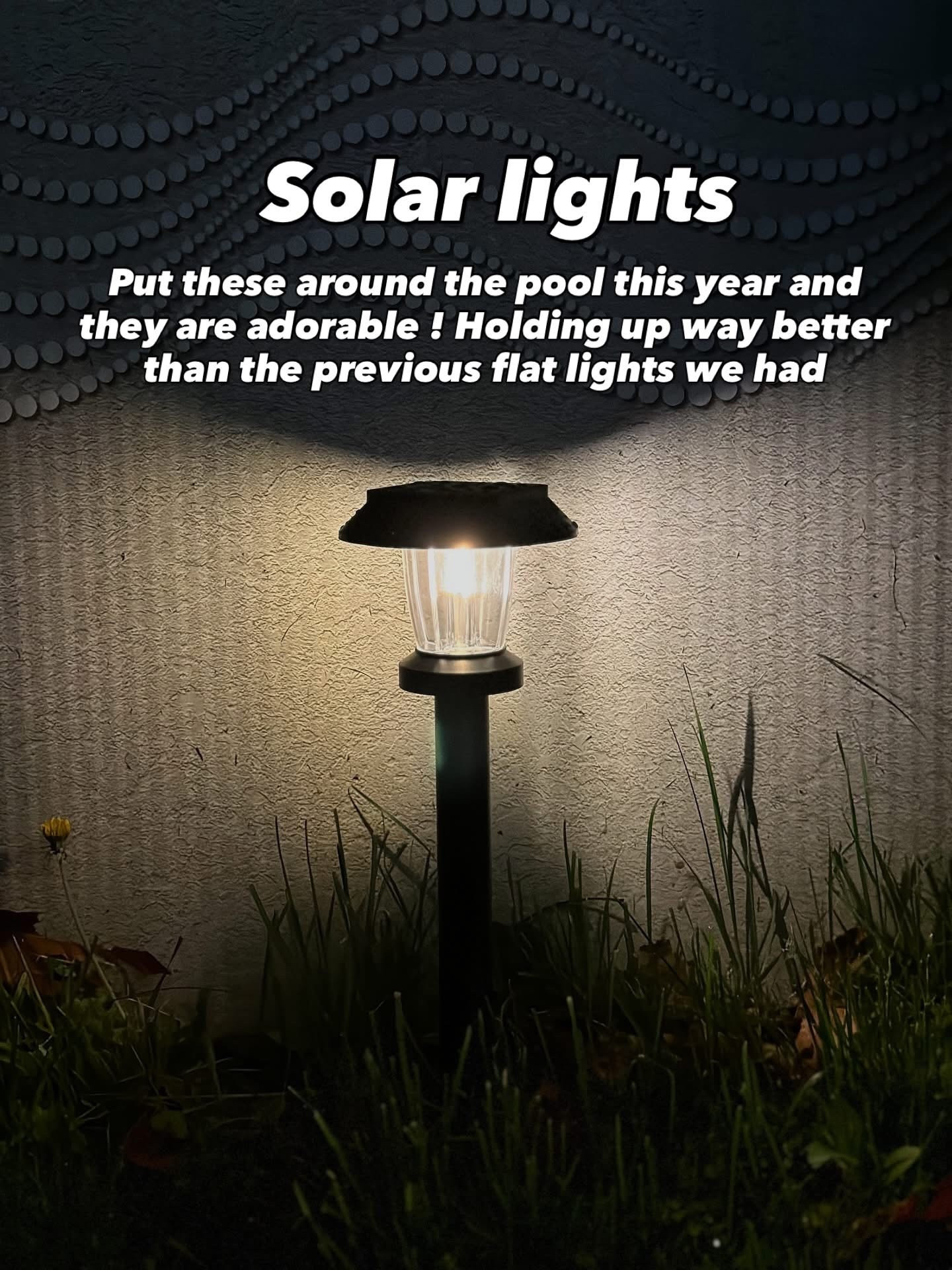 The solar lights I put around the pool !

#LTKSeasonal #LTKHome #LTKStyleTip