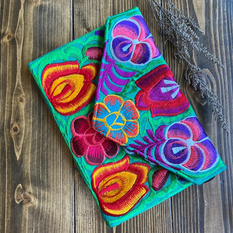 Handmade Embroidered Floral Clutch: Crossbody Bag | Etsy (US)