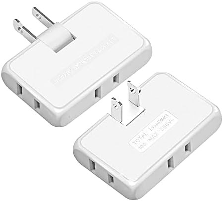 3 Way Flat Wall Outlet Extender,2 Prong180 Degree Portable Swivel Wall Tap Plug,Ultra Thin Foldin... | Amazon (US)