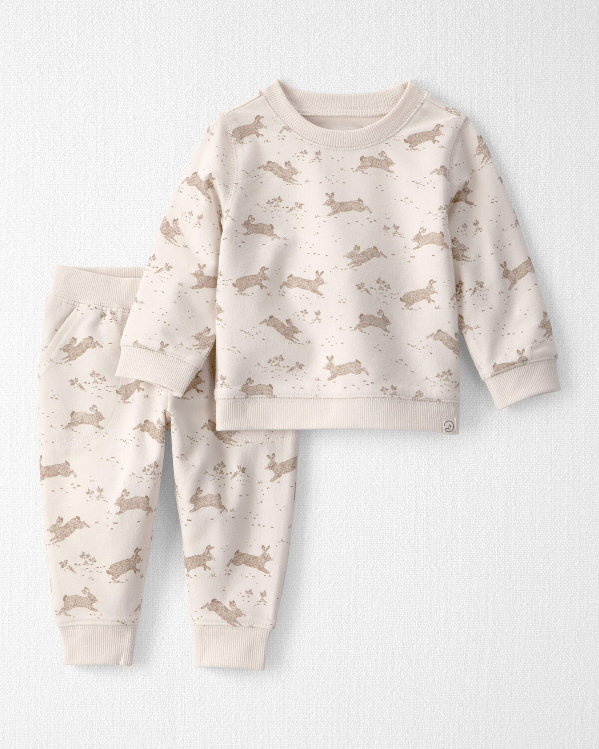 Baby 2-Piece Organic Cotton Pullover & Pant Set in Jumping Bunny Print | Carter's Inc