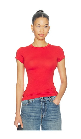 Crew Neck Slim Fit Tee in Chili Pepper | Revolve Clothing (Global)