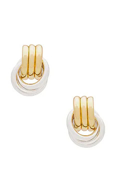 Heaven Mayhem Baby Knot Mixed Earrings in Gold & Silver from Revolve.com | Revolve Clothing (Global)