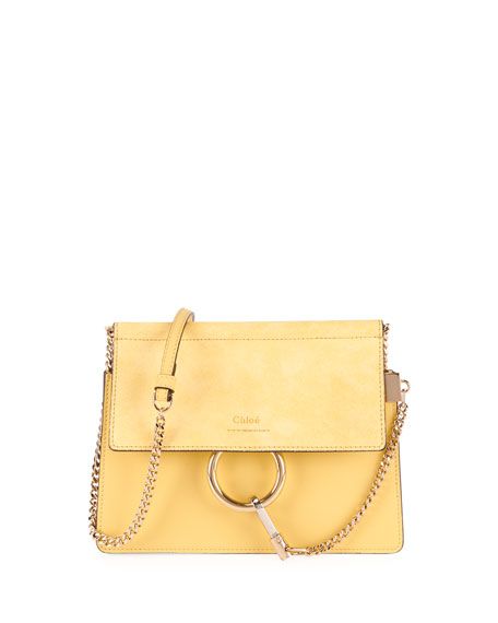 Chloe Faye Small Suede/Leather Shoulder Bag | Neiman Marcus