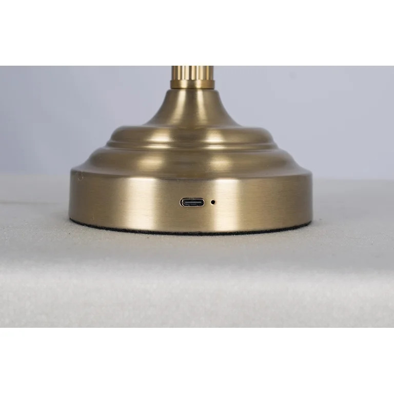 Better Homes & Gardens 13" White Shade Rechargeable Portable Lamp | Walmart (US)