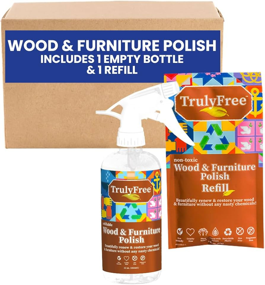 Truly Free Natural Wood Cleaner & Furniture Polish - Leather Cleaner, Vinyl, Furniture & Wood Pol... | Amazon (US)