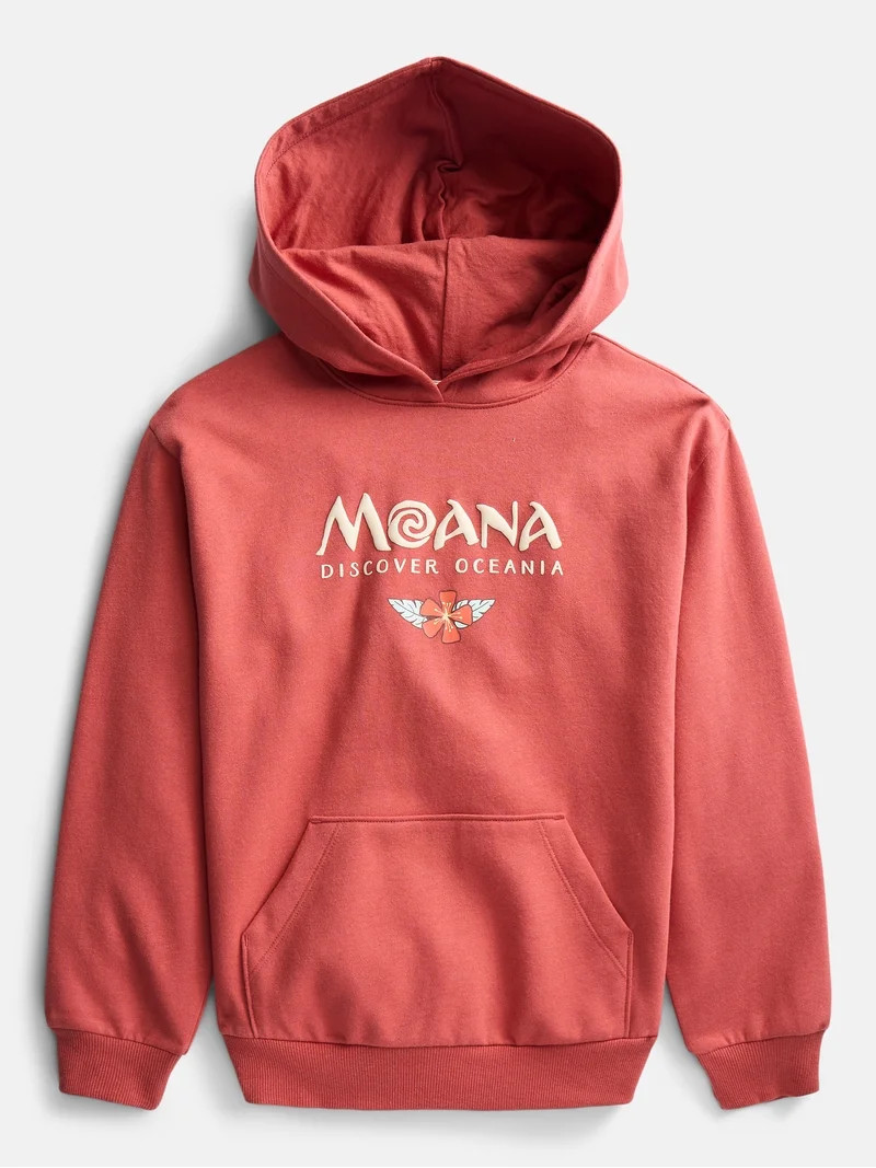 Disney Moana Girls Discover Oceania Graphic Fleece Hoodie, Sizes 4-16 | Walmart (US)
