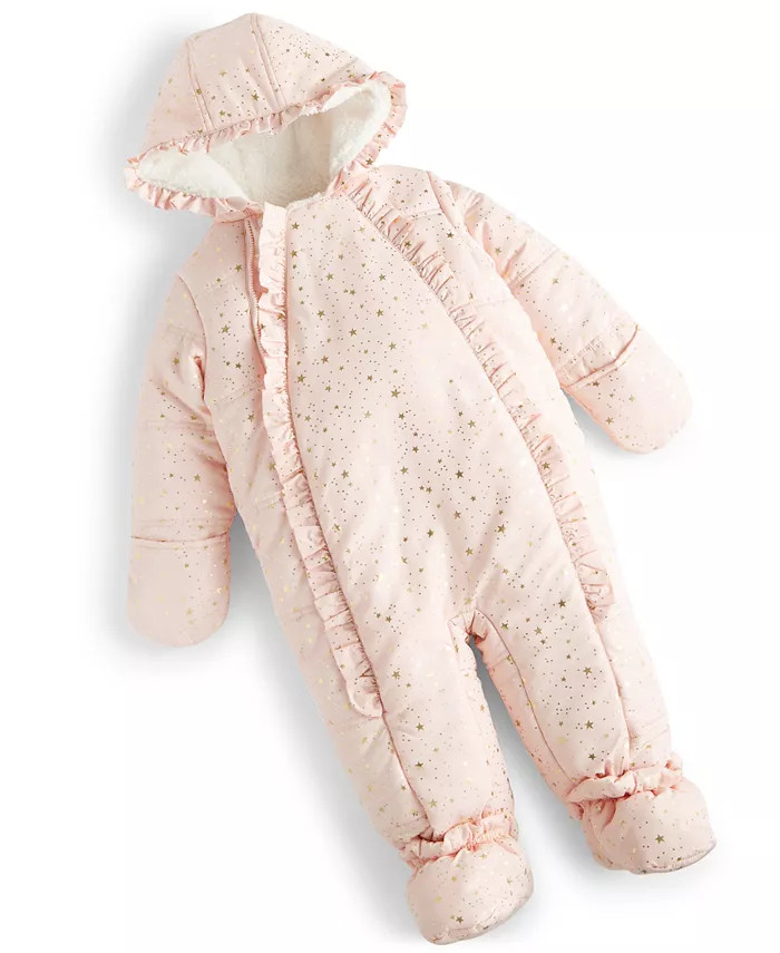 Baby Girls Ruffled Snowsuit, Created for Macy's | Macy's