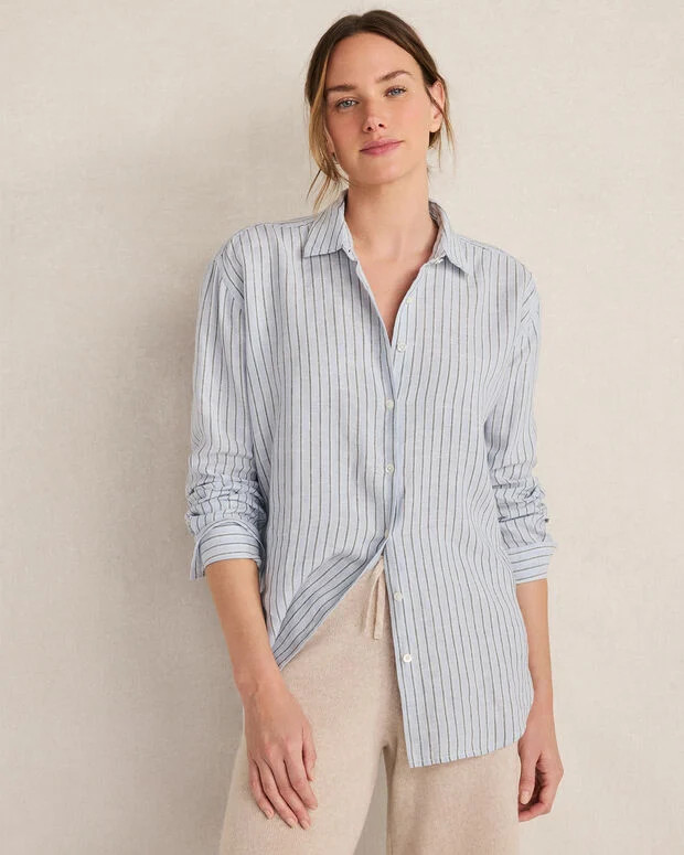 The Daily Shirt in Linen Stripe | Talbots