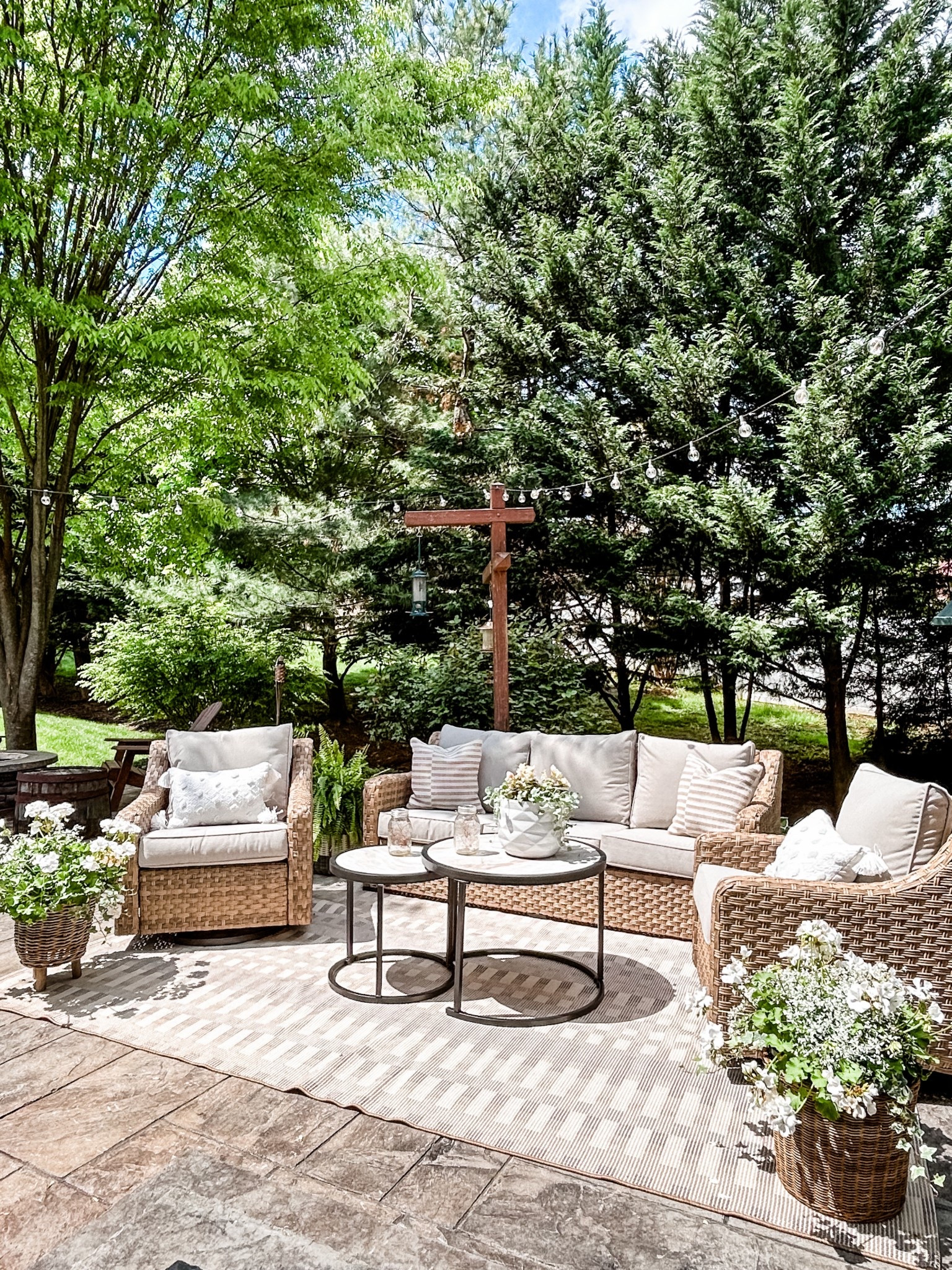 Better Homes & Garden River Oaks Outdoor 5 Piece conversation set
Outdoor wicker patio set
Outdoor furniture set
Swivel chair
Outdoor nesting tables
Outdoor rug
Outdoor string lights
Patio lights


#LTKSeasonal #LTKStyleTip #LTKHome