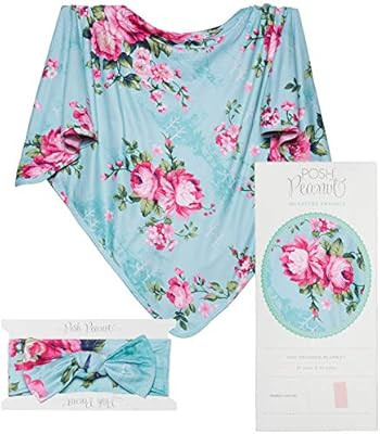 Posh Peanut Baby Swaddle Blanket - Large Premium Knit Baby Swaddling Receiving Blanket and Headba... | Amazon (US)