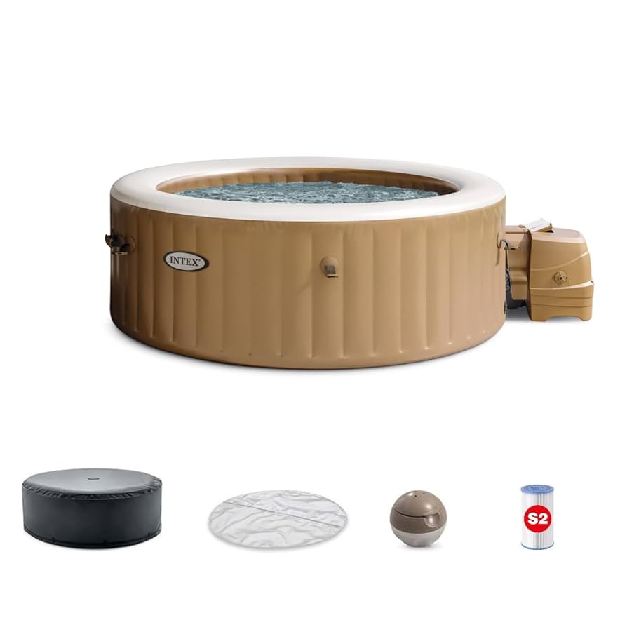 INTEX 28425EH PureSpa Bubble Massage Spa Set Outdoor Inflatable Portable Hot Tub, Includes Energy... | Amazon (US)