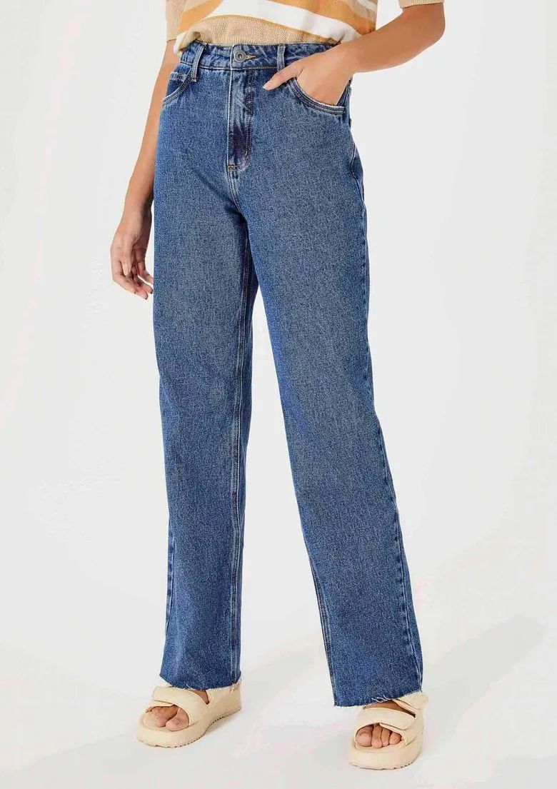 Calça Jeans Feminina Wide Leg Cintura Alta - Hering Store | Hering (BR)