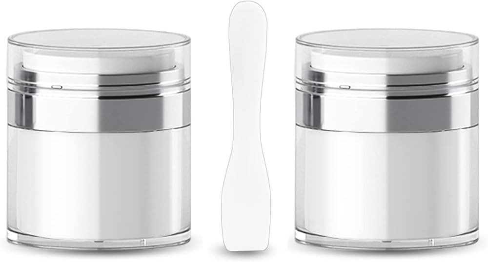 Cream Jar Vacuum Bottle with Cosmetic Spatula,TSA Approved Travel Bottles-Refillable Travel Size ... | Amazon (US)