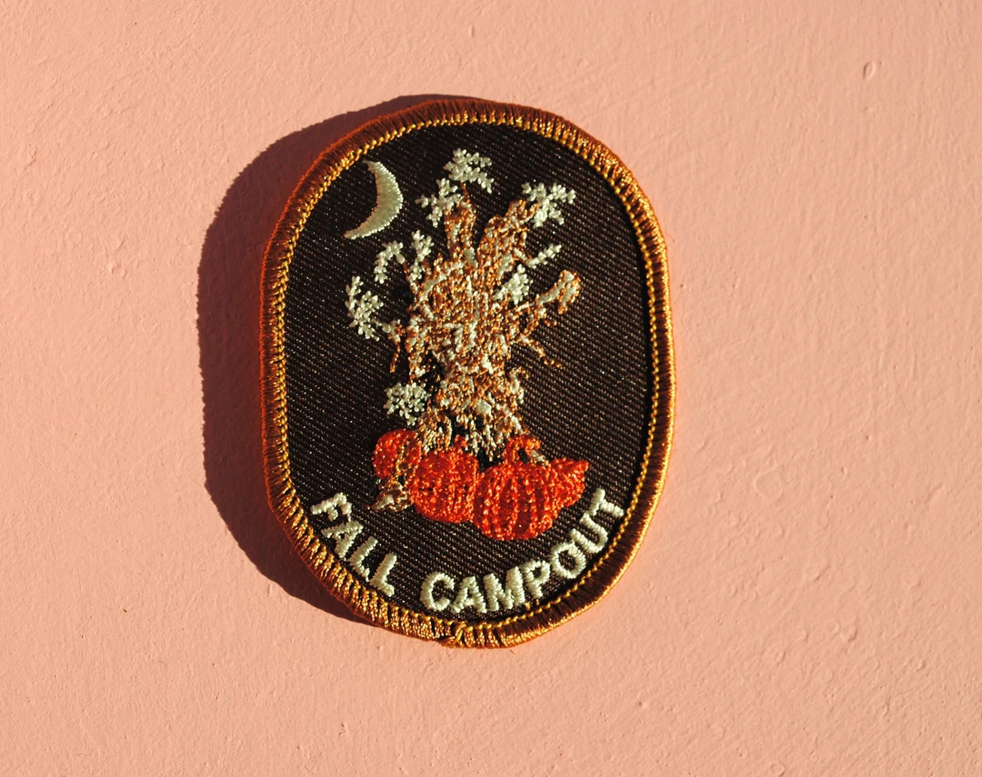 Fall Campout Pumpkin Cresent Moon Vintage Patch - Etsy | Etsy (US)