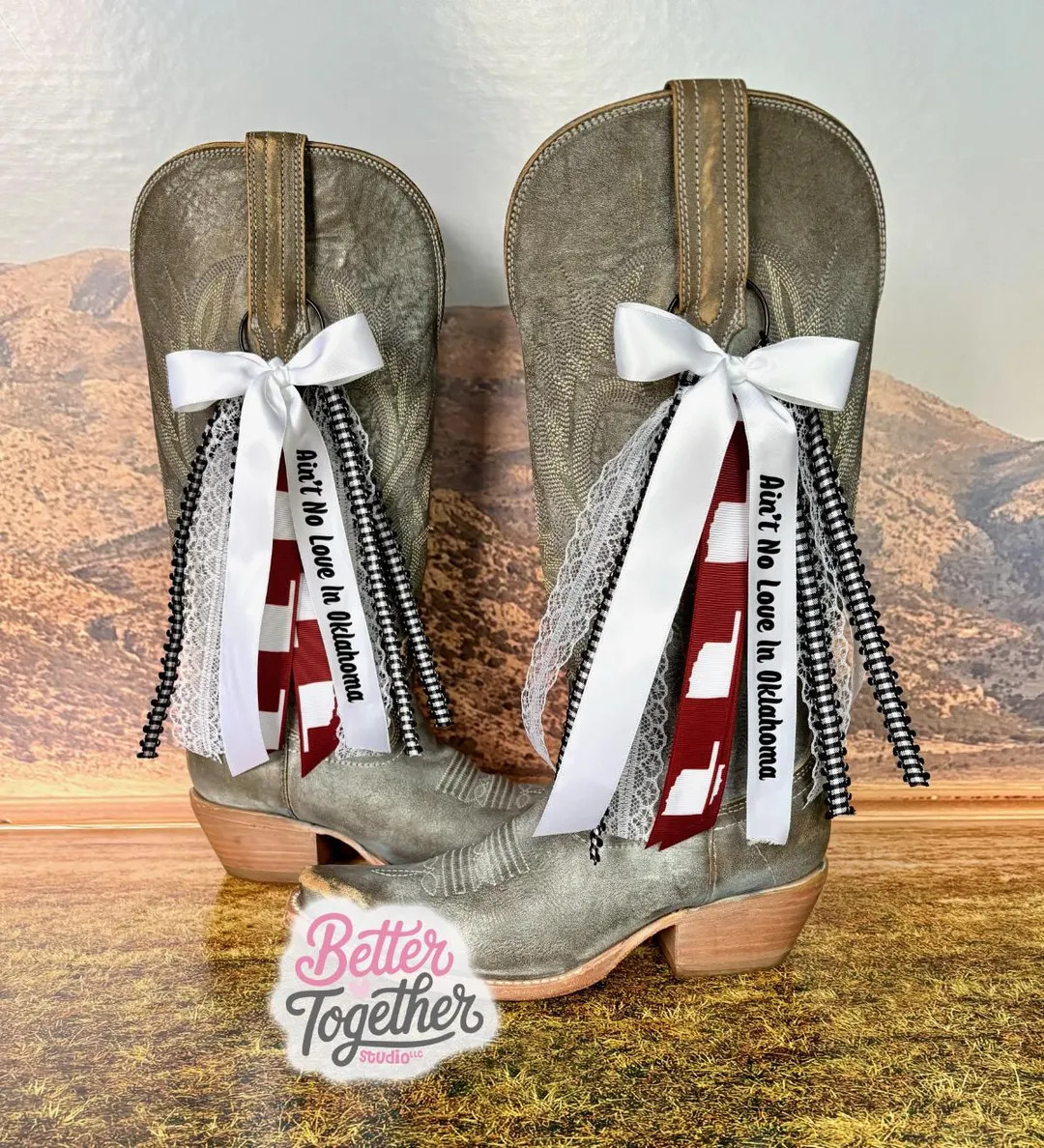 Ain’t No Love In Oklahoma Boot Bows | Oklahoma | Concert Boot Bows | Game Day Boot Bows | Luke ... | Etsy (Global)