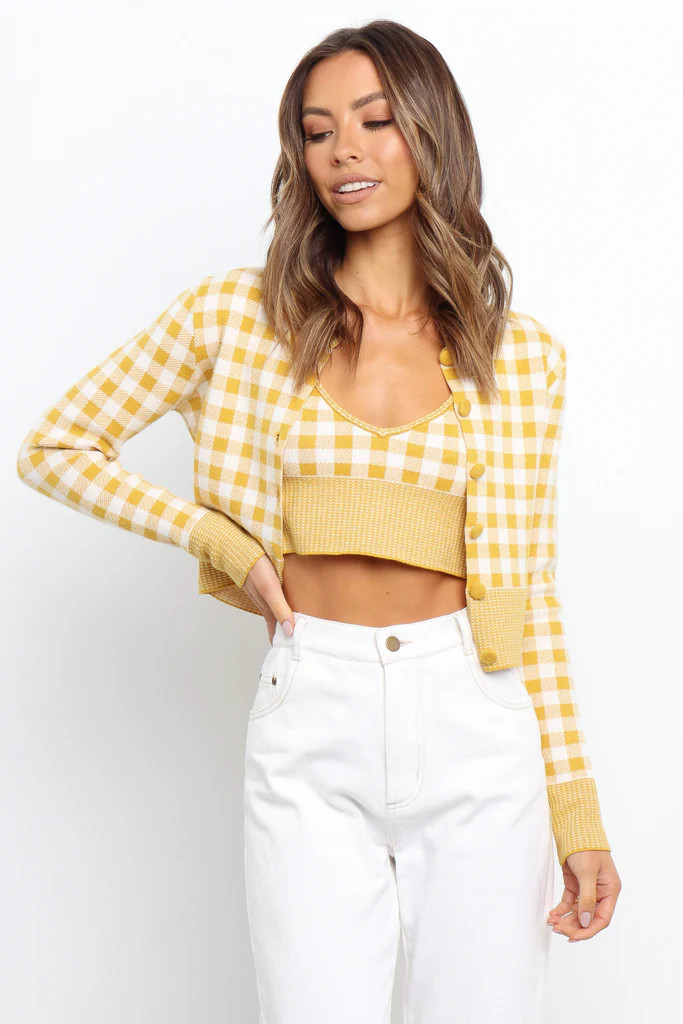 Kiko Knit Sweater - Mustard Check | Petal & Pup (AU)
