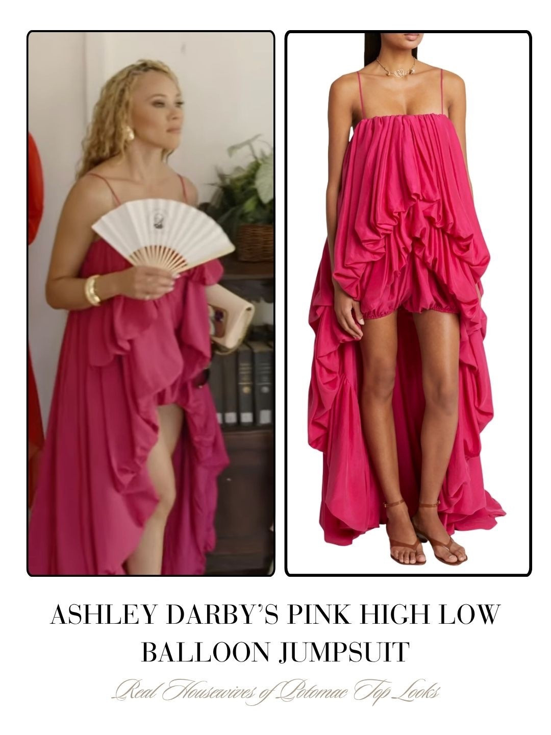 Ashley Darby’s Pink High Low Balloon Jumpsuit 