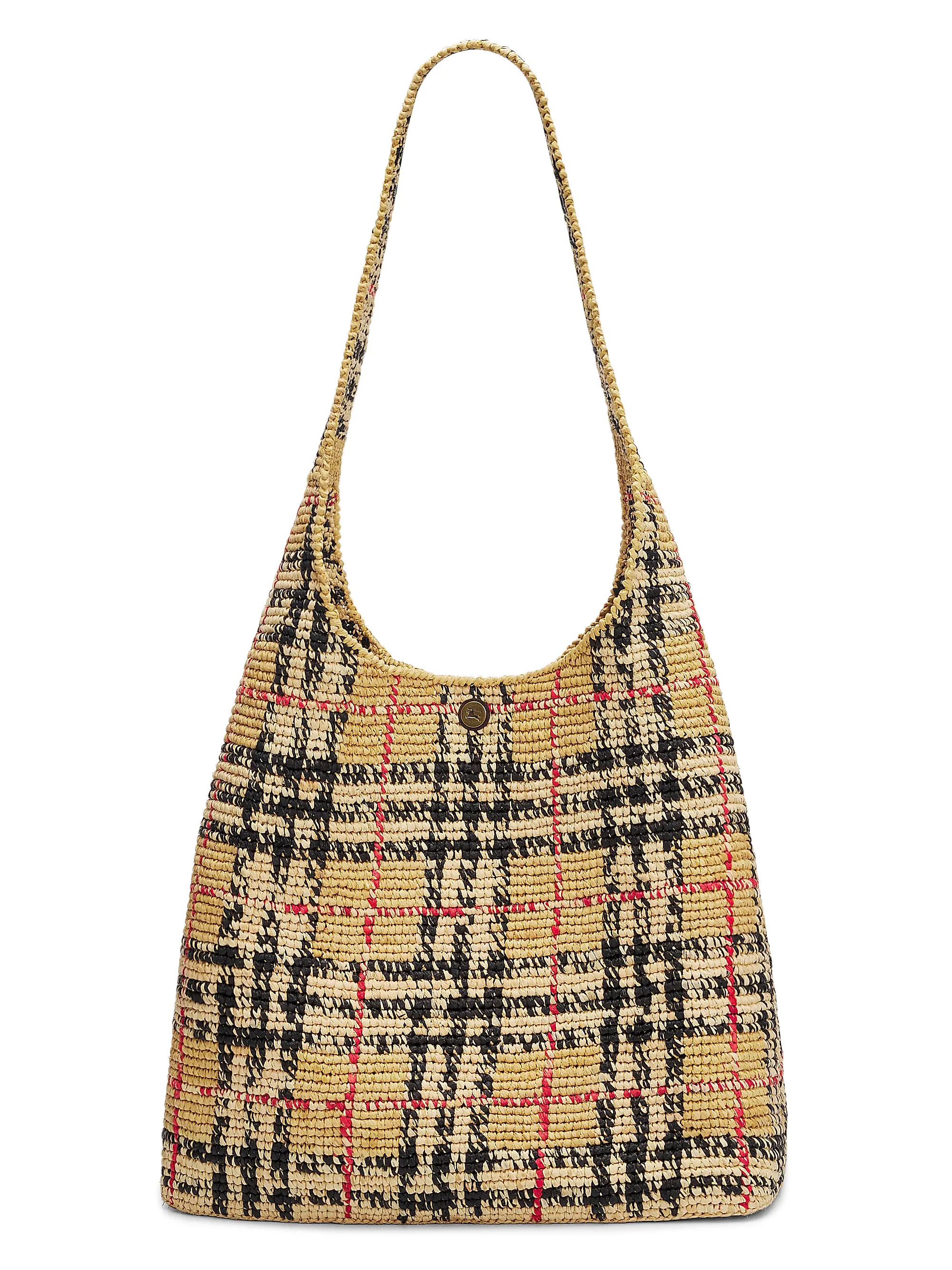 Burberry Margate Large Raffia Hobo Bag | Saks Fifth Avenue | Saks Fifth Avenue