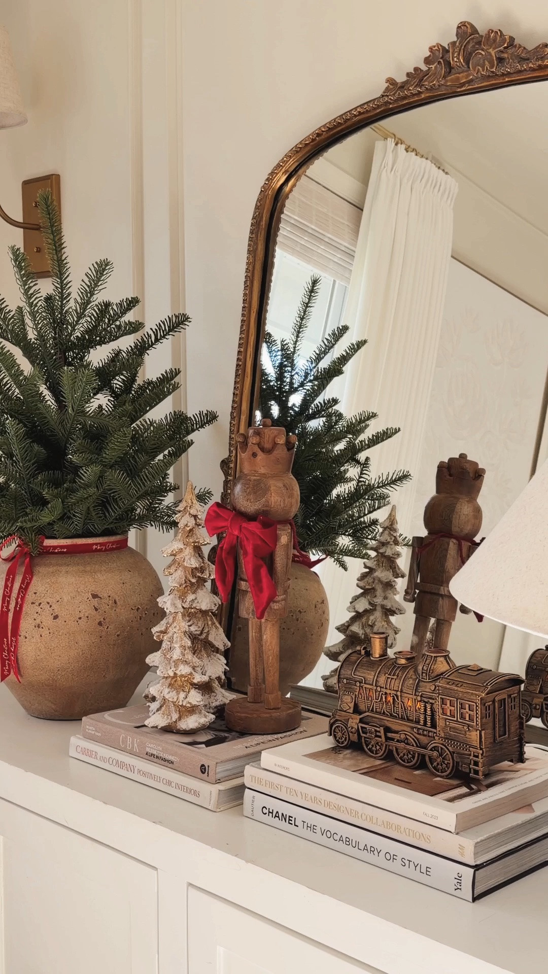 This Target Christmas tree is back in stock! Christmas decor, console table decor