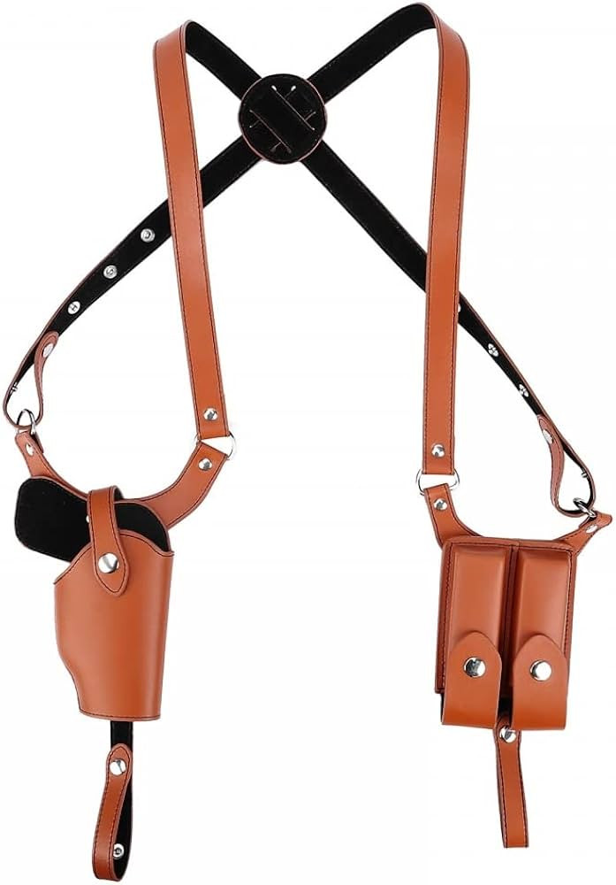 Shoulder Holster, Vertical Gun Holster with Double Magzine Pouches PU Leather Adjustable Conceale... | Amazon (US)