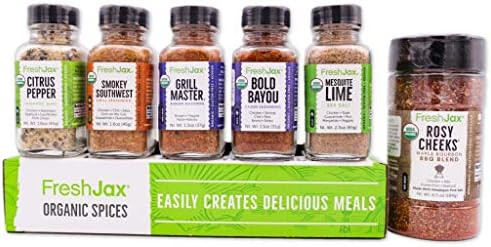 Organic BBQ & Grill Lovers Gift Box - FreshJax Premium Gourmet Spices and Seasonings, Set of 6 Sp... | Amazon (US)
