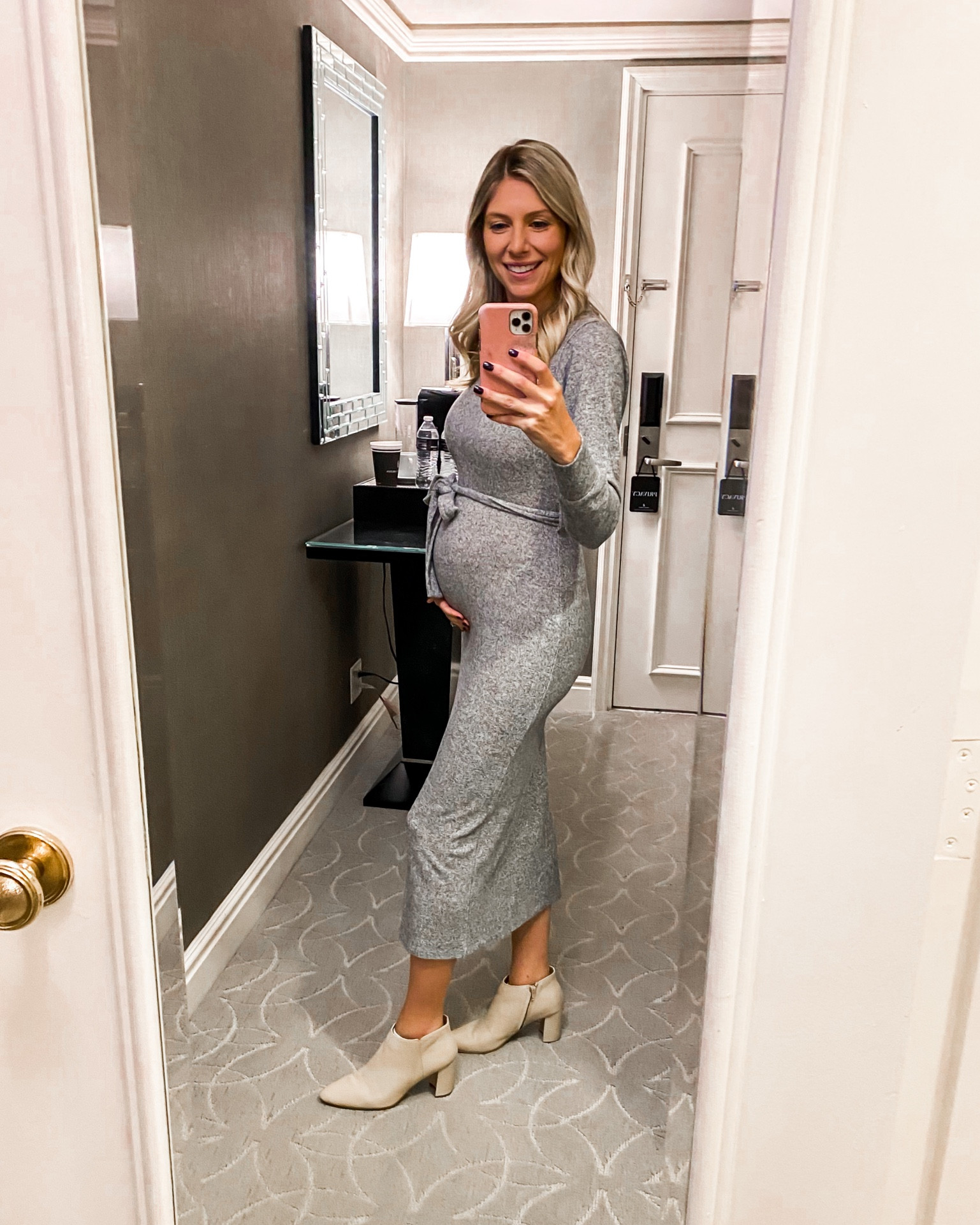 Easy work look!
•
•
#bumpfriendly #maternity #sweaterdress 

#LTKbaby #LTKSeasonal #LTKbump