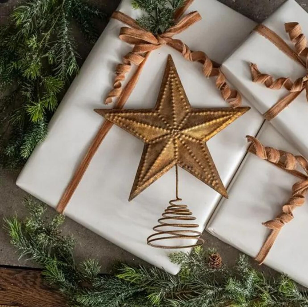 Vintage Golden Star Holiday Tree Topper - Etsy | Etsy (US)