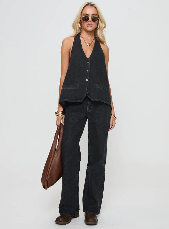 Hills Halter Washed Black | Princess Polly US
