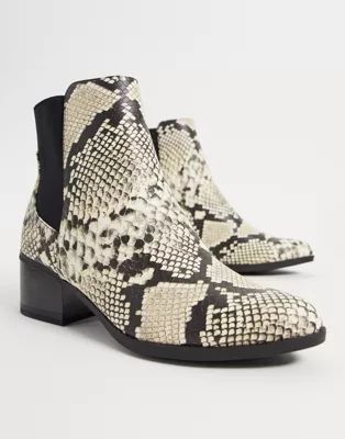 Call It Spring grilin ankle heeled boots in snake | ASOS (Global)