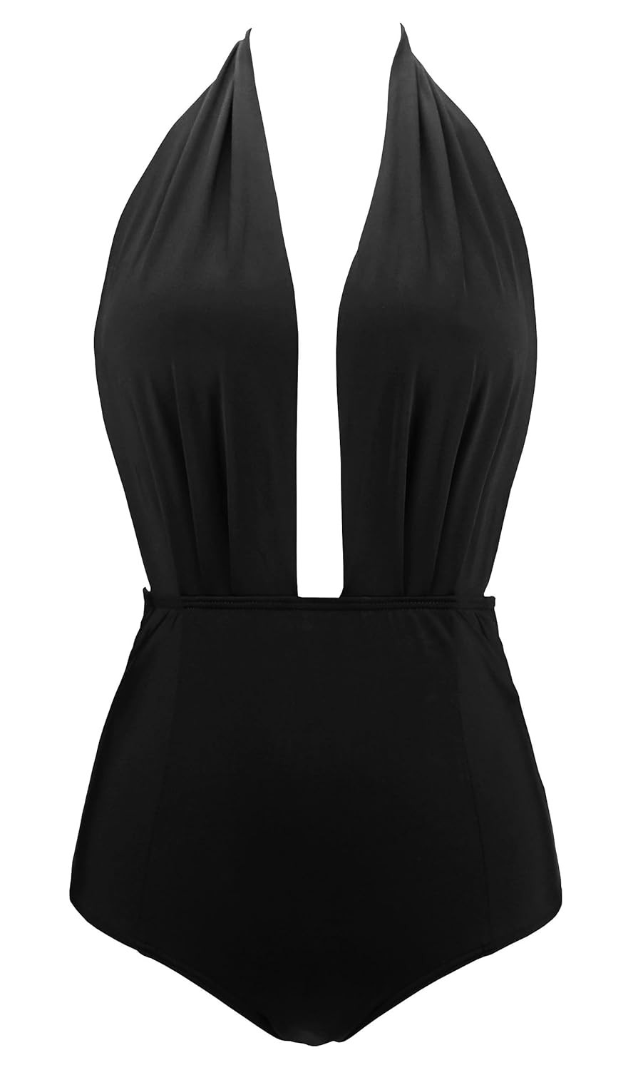 COCOSHIP Retro One Piece Backless Bather Swimsuit High Waisted Pin Up Swimwear(FBA) | Amazon (US)