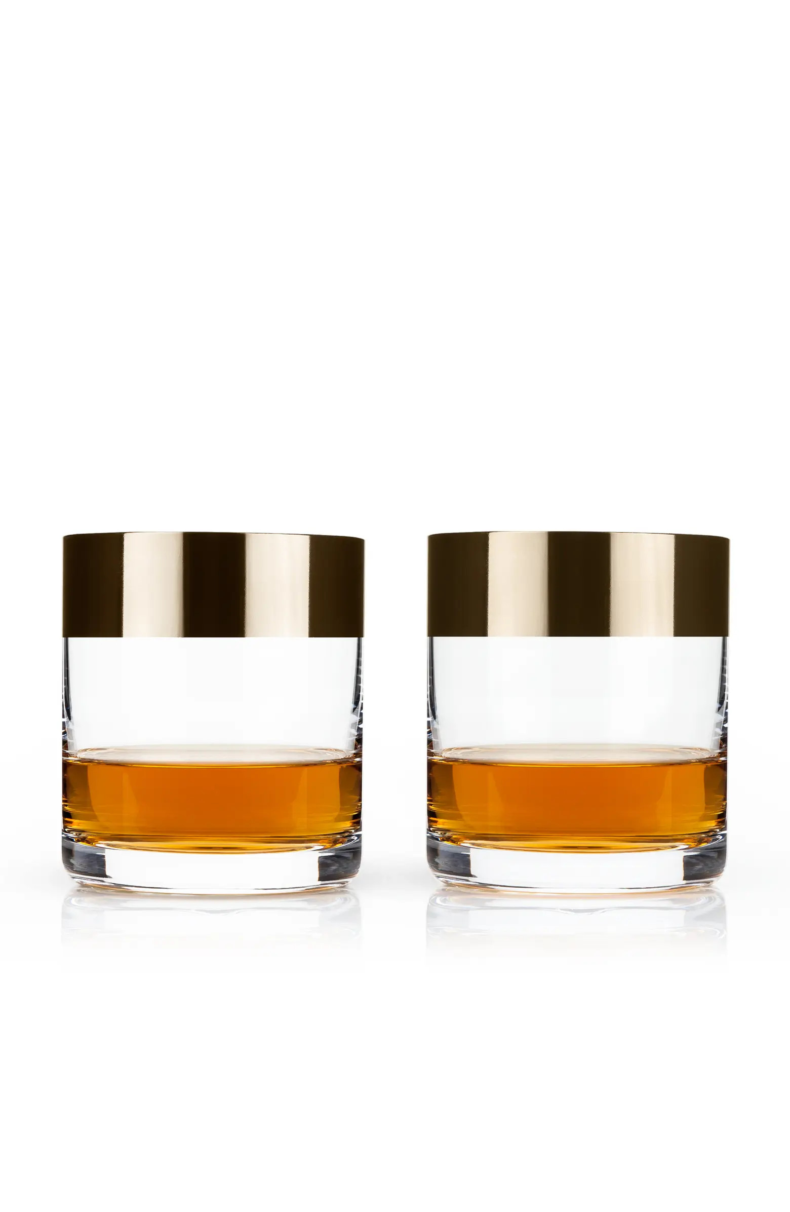 Irving Crystal Tumblers with Bronze Rim Set of 2 | Nordstrom
