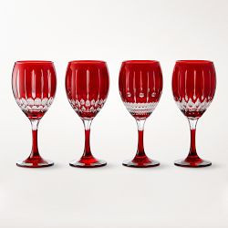 Wilshire Jewel Cut Wine Glasses, Set of 4 | Williams-Sonoma