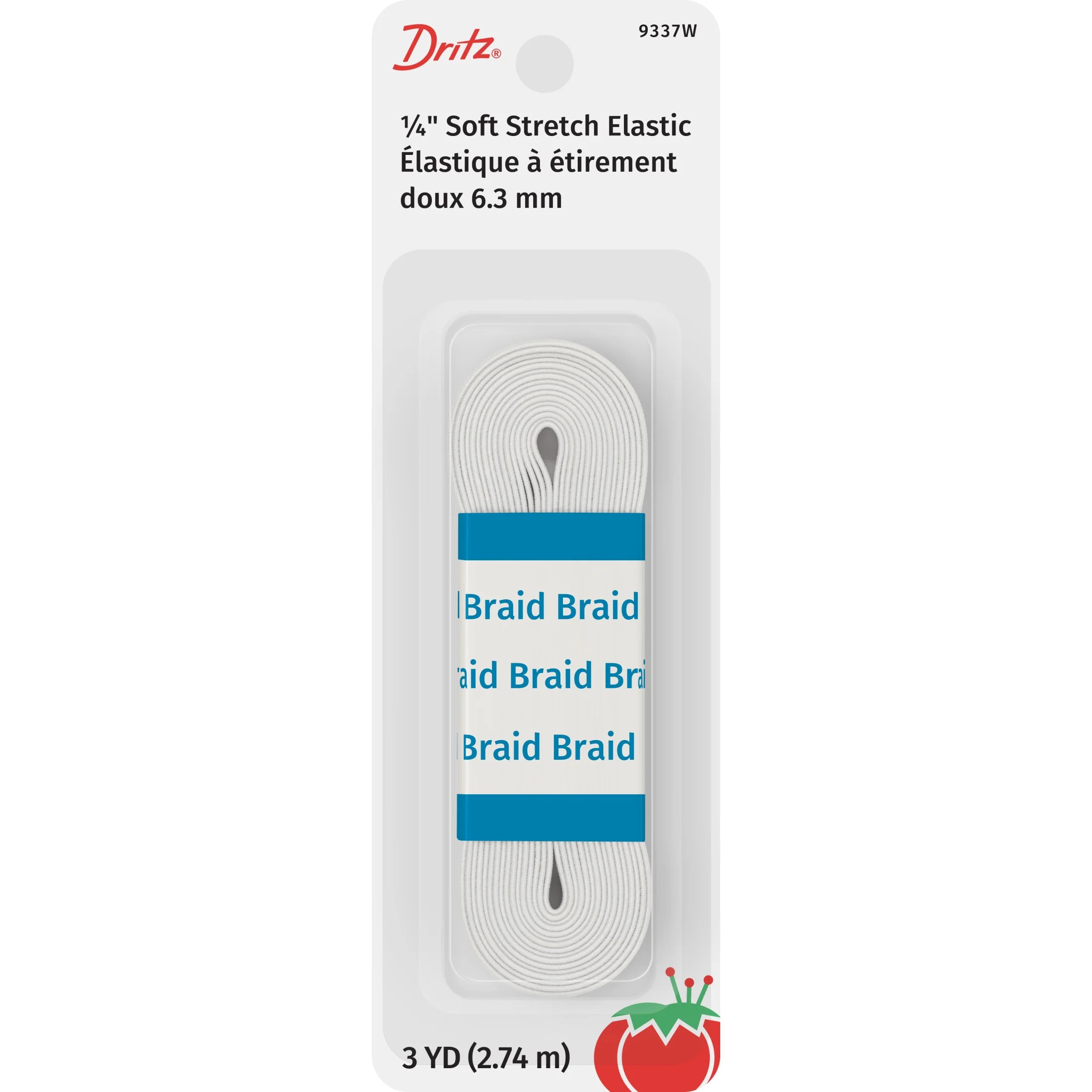 Dritz 1/4" Sewing & Crafting Soft Stretch Elastic White 3 Yards | Walmart (US)
