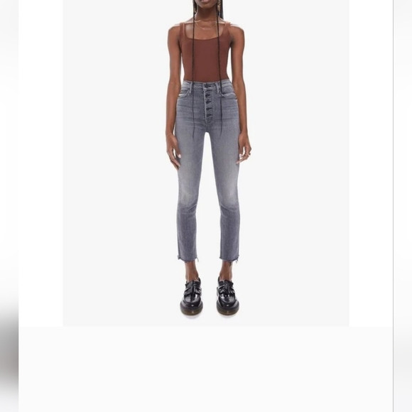 MOTHER The Pixie Dazzler Ankle Fray in Digging Up Dirt GRAY Size 29 | Poshmark