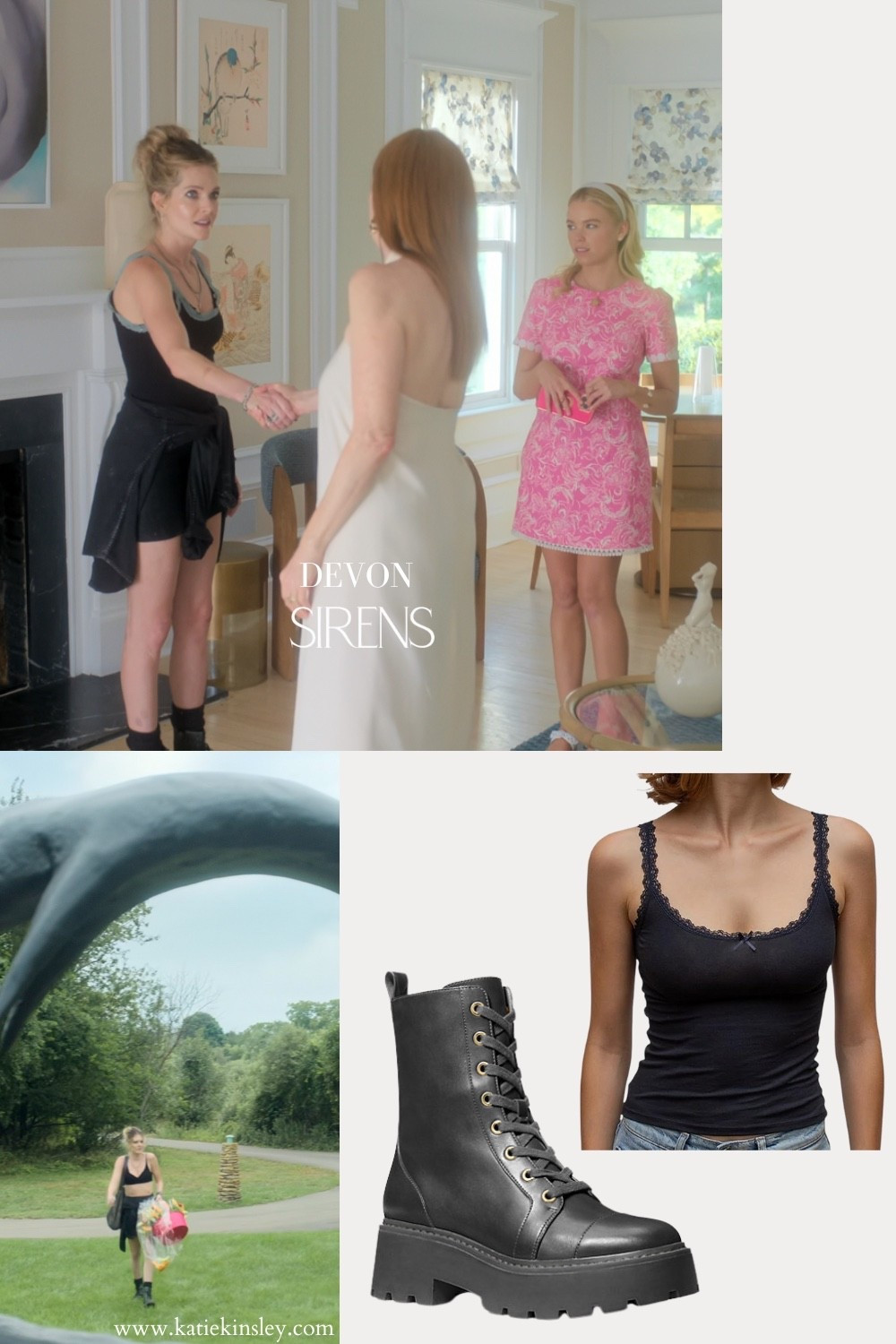 Netflix Sirens: Devon wearing a black cami and black combat boots

#LTKStyleTip #LTKShoeCrush