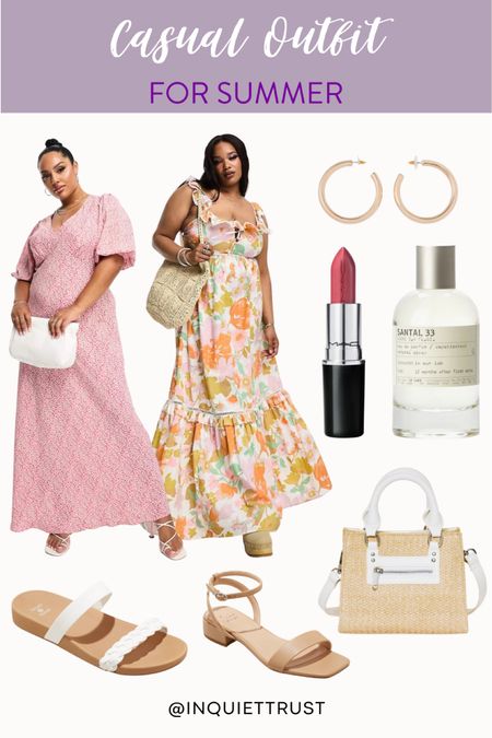 This stylish summer outfit includes maxi dresses, white straw bag, hoop earrings and more!

#casualstyle #outfitinspo #summerstyle #curvyoutfit

#LTKSeasonal #LTKstyletip #LTKunder100