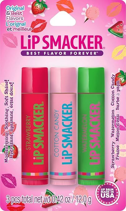 Lip Smacker Lip Balm Trio Original and Best Strawberry Watermelon, Total Net Weight 0.42 Ounce | Amazon (US)