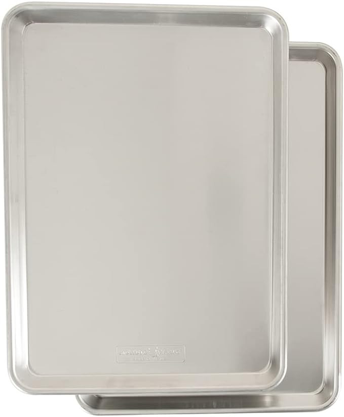 Nordic Ware Naturals Aluminum Commercial Half Sheet - USA Made Cookie Sheet Pan, 2-Pack | Amazon (US)