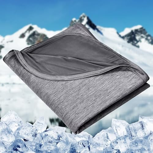 HOMFINE Cooling Blankets for Hot Sleepers - Summer Blanket Thin Lightweight Breathable Soft Double Side Enhanced Cooling for Bed Couch Sofa, Keep Cool for Night Sweats (Black, 60 x 80 inches) | Amazon (US)