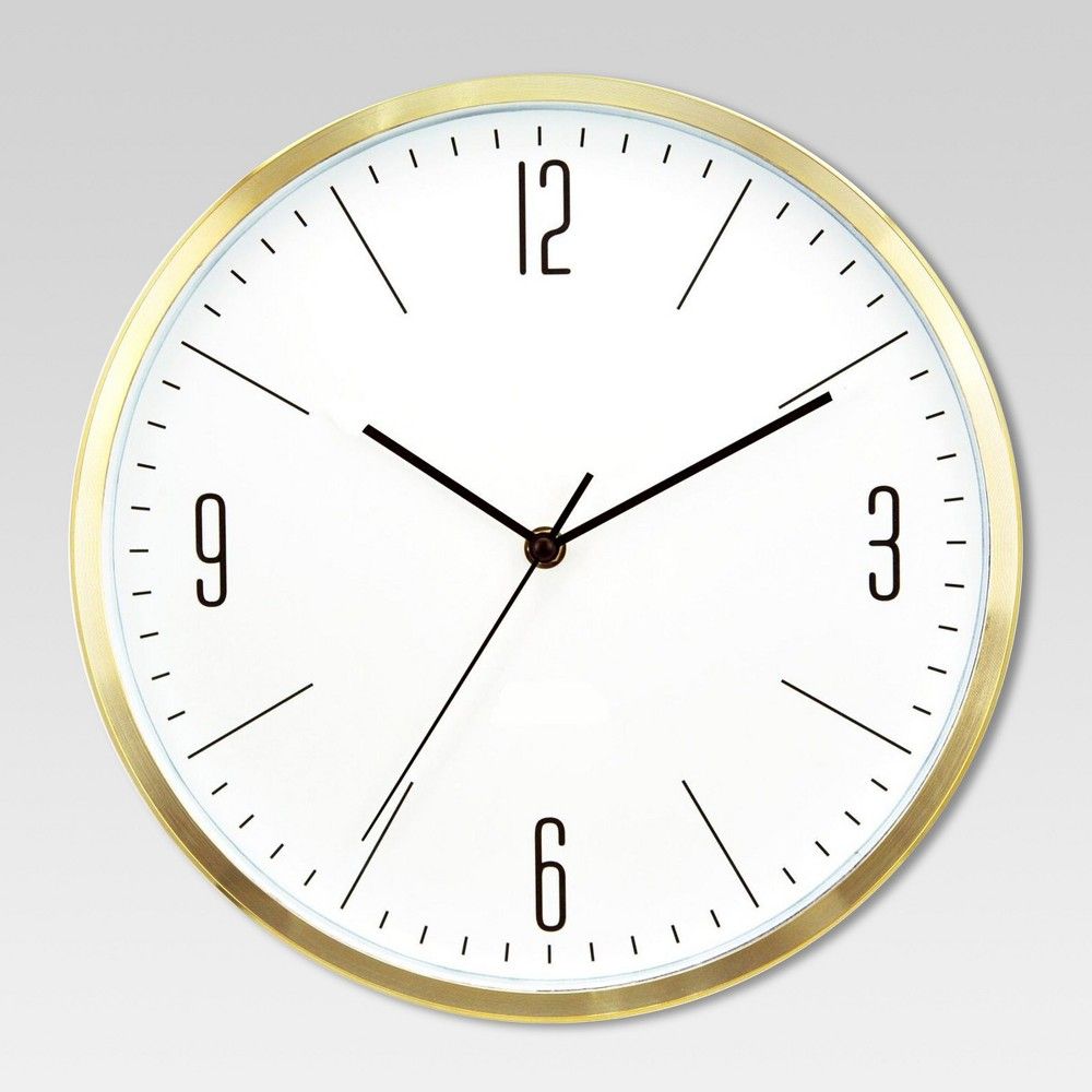 6 Round Wall Clock White/Brass - Project 62 | Target