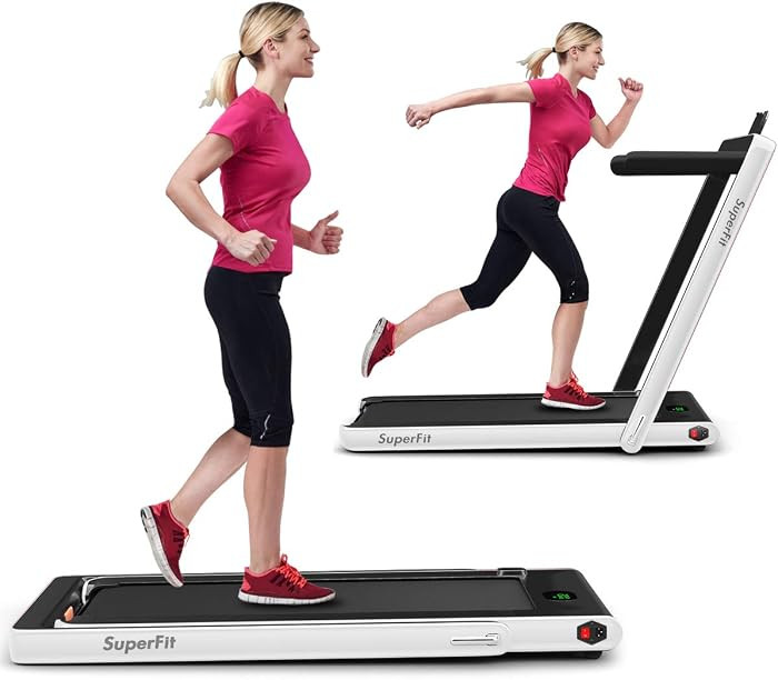 GYMAX Walking Pad, 2.25HP Foldable Treadmill with Smart App & Remote Control, Bluetooth LED Monitor, Small Spaces Compact Running Machine, Folding Portable Under Desk Treadmill for Home Office | Amazon (US)