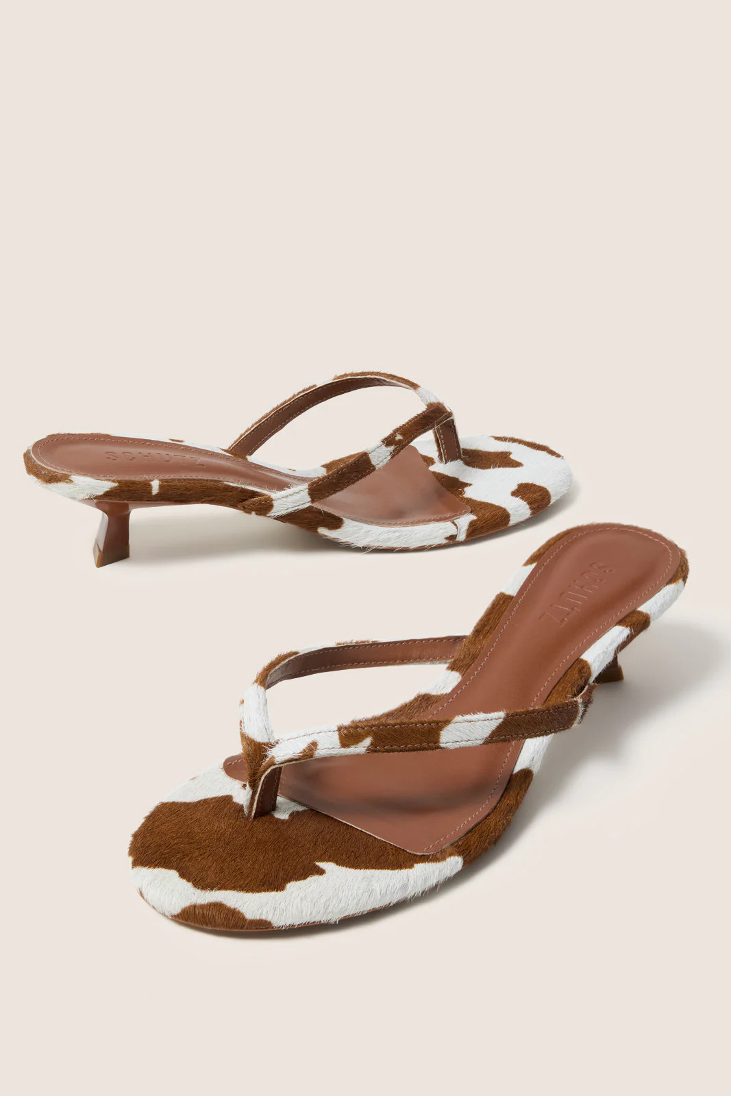 SCHUTZ Women's Carolyn Kitten Heel Sandals, Size 7.5, Brown | Evereve