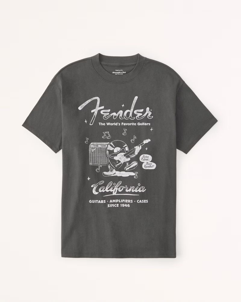 Oversized Boyfriend Fender Graphic Tee | Abercrombie & Fitch (US)