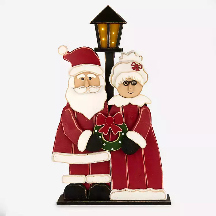 LED Holly Mr. and Mrs. Claus Porch Statue | Kirklands
