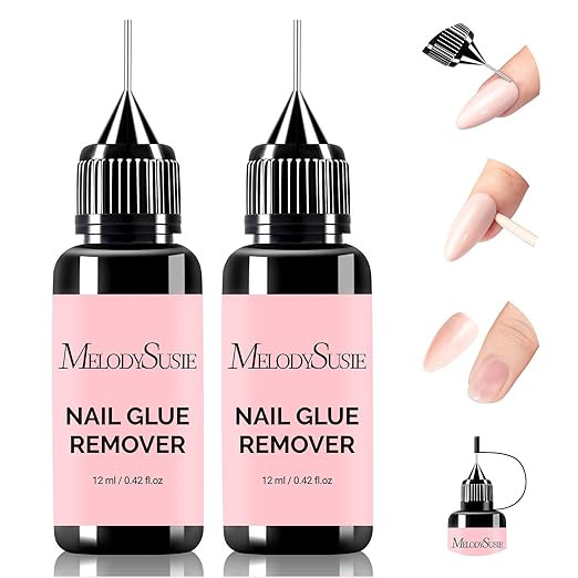 MelodySusie 2PCS Nail Glue Remover for Press on Nails, Acetone Free Nail Polish Remover Multi-Fun... | Amazon (US)