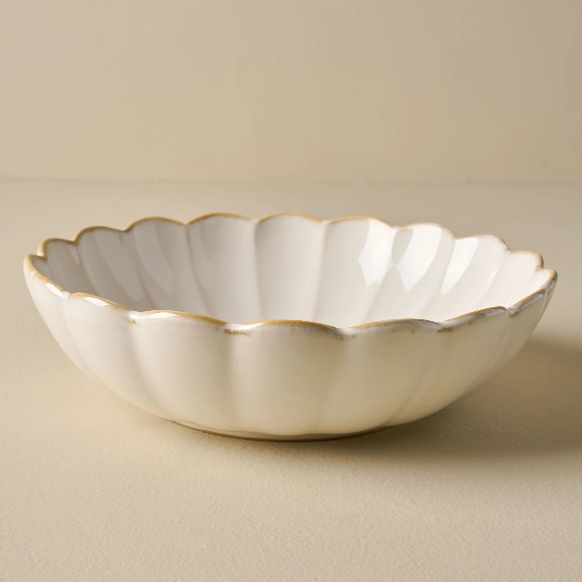 Cream Scalloped Serving Bowl | Magnolia