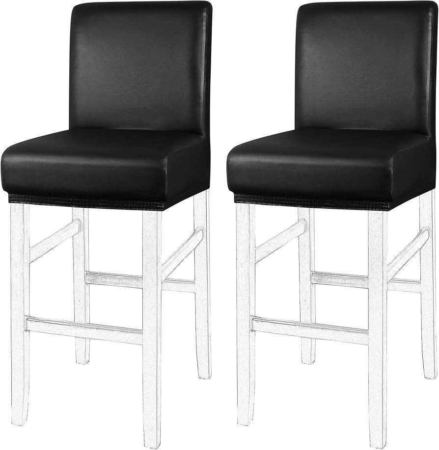 PiccoCasa Waterproof Bar Stool Covers, Faux Leather Pub Counter Height Side Chair Covers with Ela... | Amazon (US)